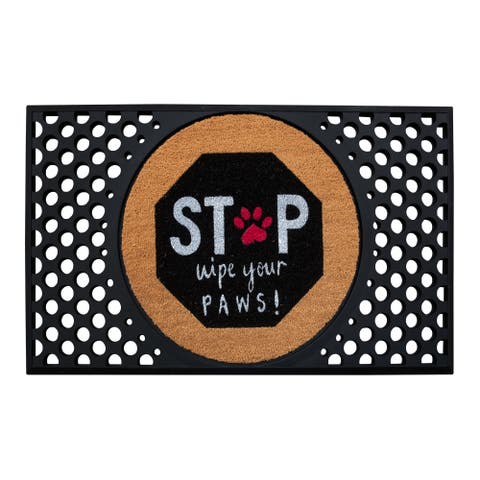 Convertible 27 X 43.5" Entrance Mat, Stop Wipe Your Paws