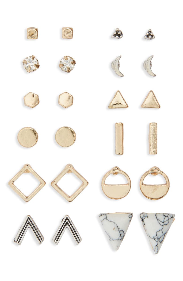 BP. Geometric Stud Earrings, Main, color, 