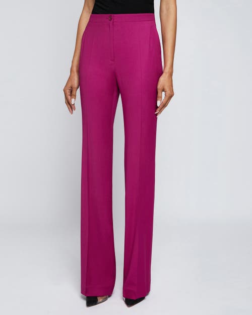 Santorelli Beth Flared-leg Stretch Virgin Wool Pants In Dark Magenta
