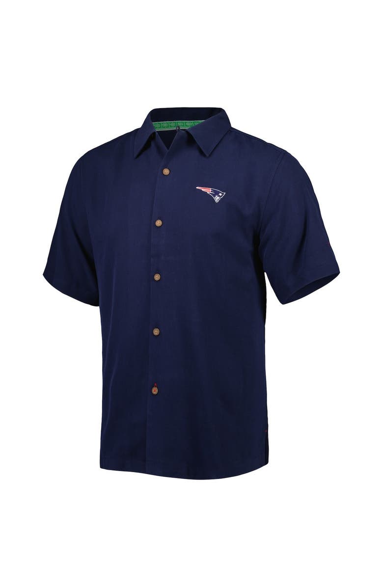 Tommy Bahama Men's Tommy Bahama Navy New England Patriots Top of Your Game Camp Button-Up Shirt, Alternate, color, Navy