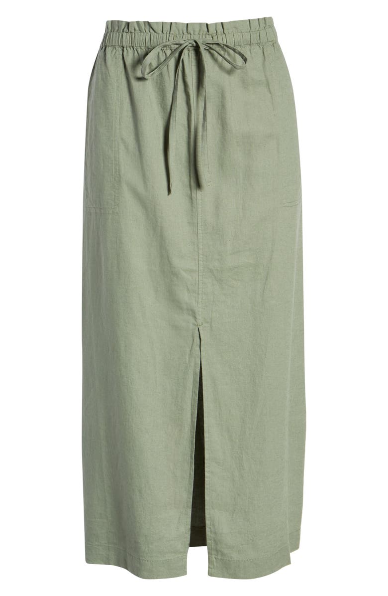 Caslon<sup>®</sup> LINEN FRONT SLIT MIDI SKIRT, Alternate, color, 