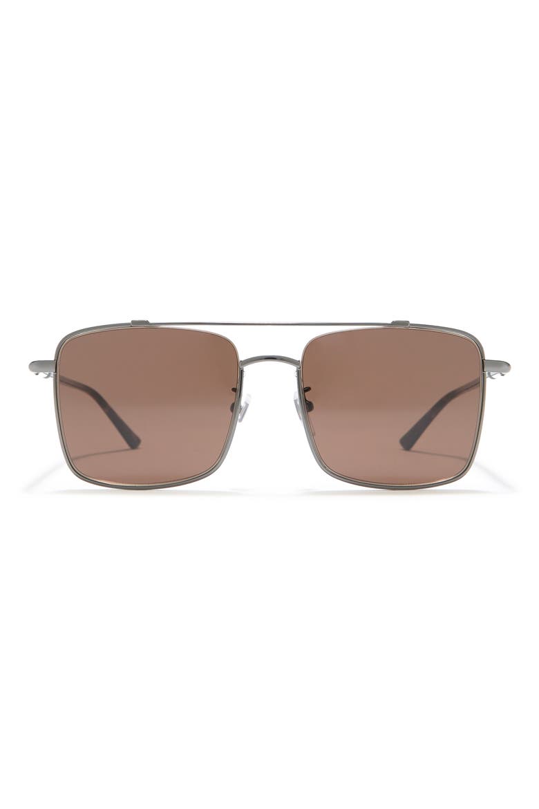 56mm Square Sunglasses, Main, color, RUTHENIUM HAVANA BROWN