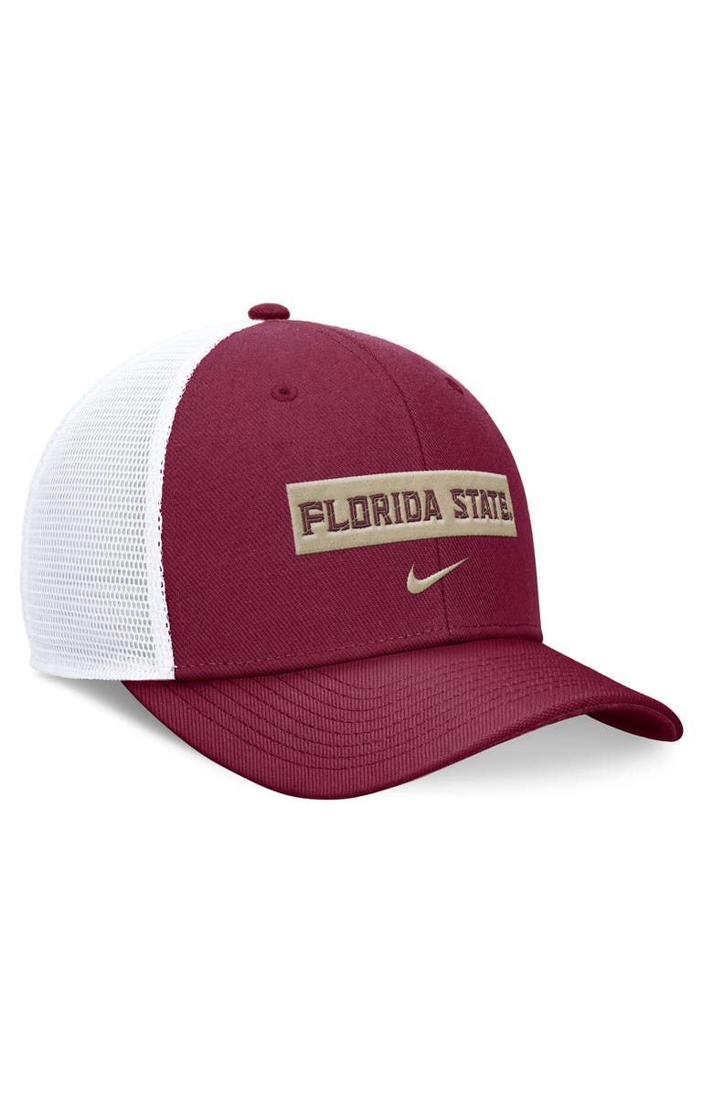 Nike Men's Nike Garnet/White Florida State Seminoles 2024 Sideline Trucker Adjustable Hat, Alternate, color,