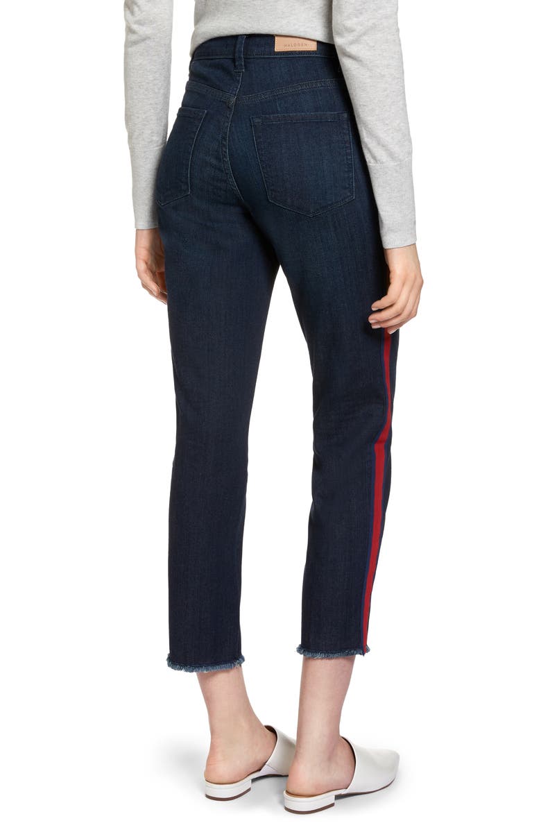 Halogen<sup>®</sup> Tuxedo Stripe Straight Leg Jeans, Alternate, color,