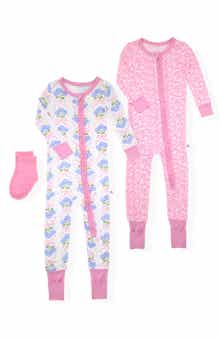 SLEEP ON IT Convertible Coverall Pajamas & Socks Set