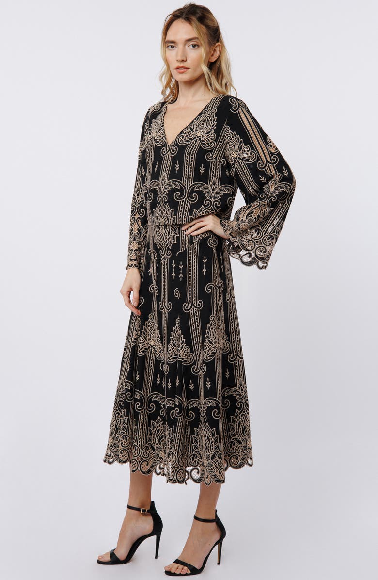 CIEBON Beck Embroidered Top, Alternate, color, Black/ Taupe