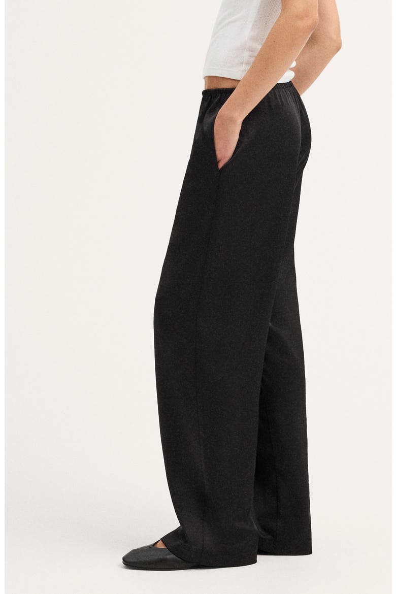 Devon Satin Pants, Alternate, color, JET BLACK