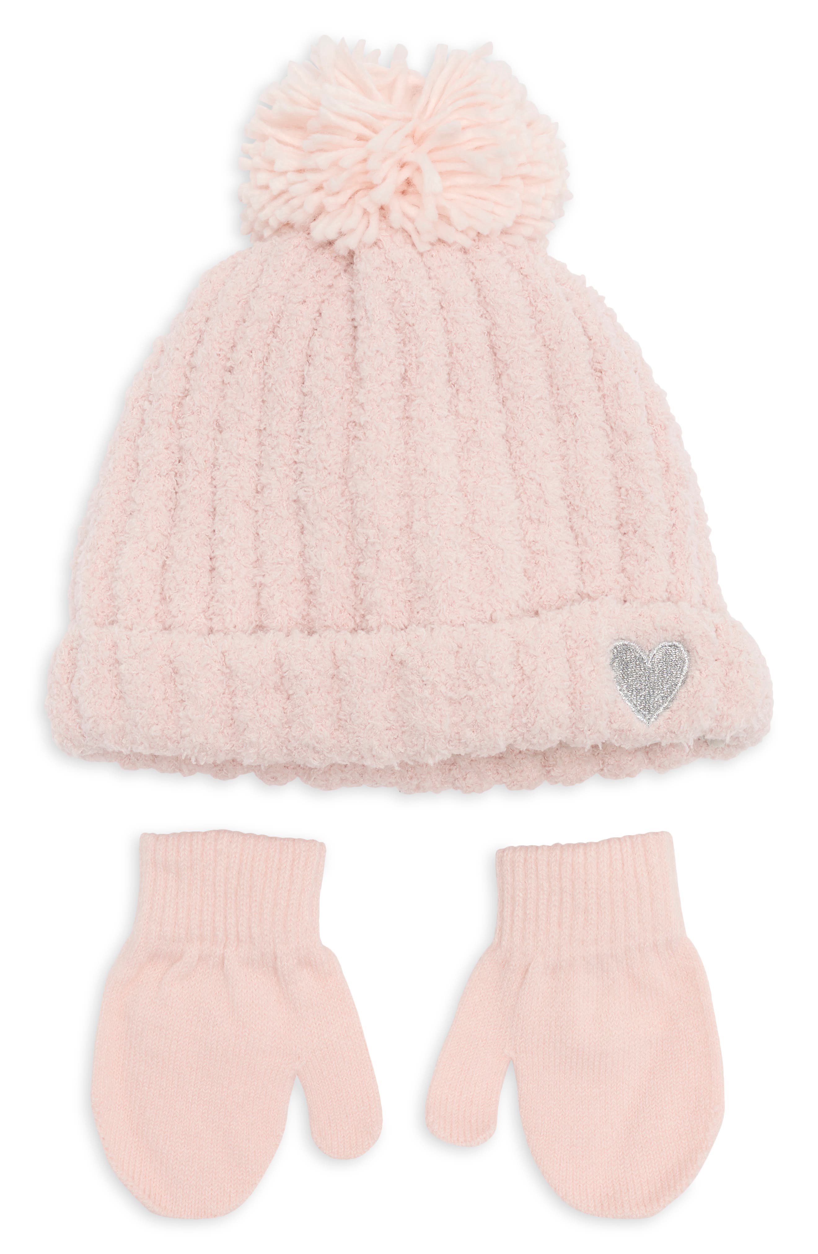 Kids' Fuzzy Beanie & Mittens Set