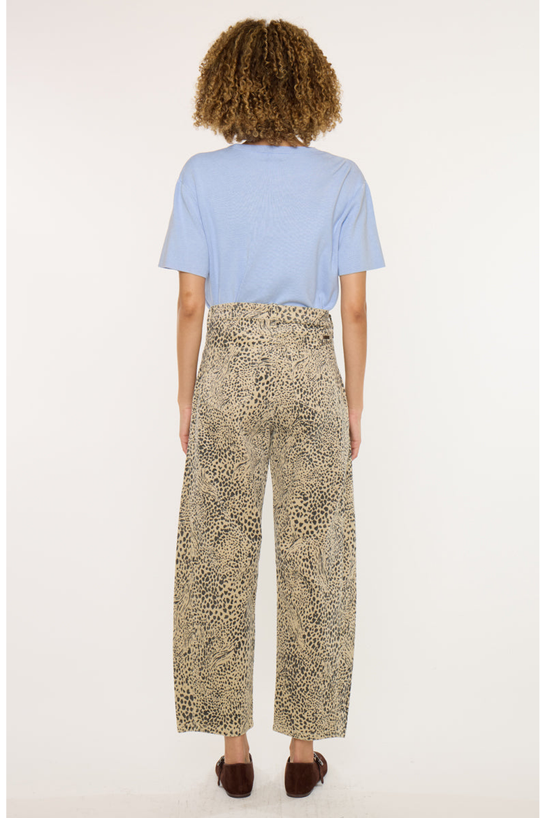 Lydia Low Slung Barrel Jeans, Alternate, color, Leopard Print