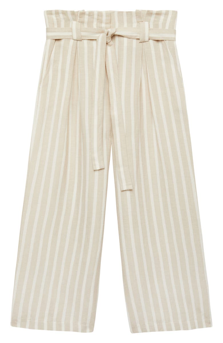 L'AGENCE Samira Crop Wide Leg Linen Blend Pants, Alternate, color,
