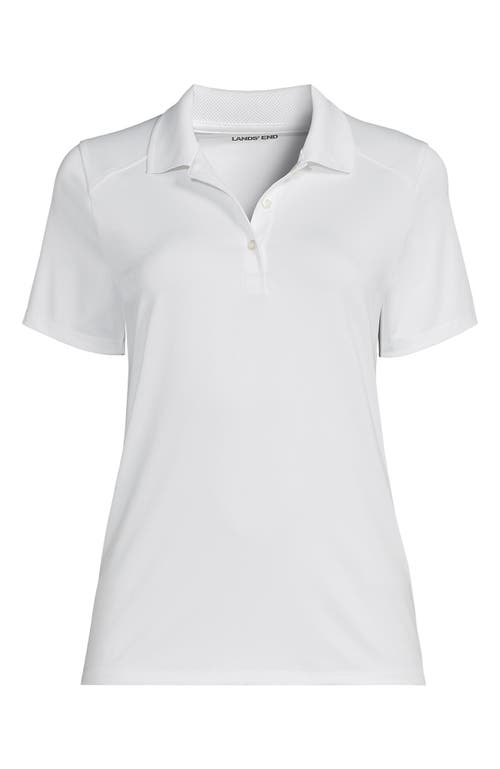 Lands' End School Uniform  Short Sleeve Feminine Fit Rapid Dry Polo Shirt In White
