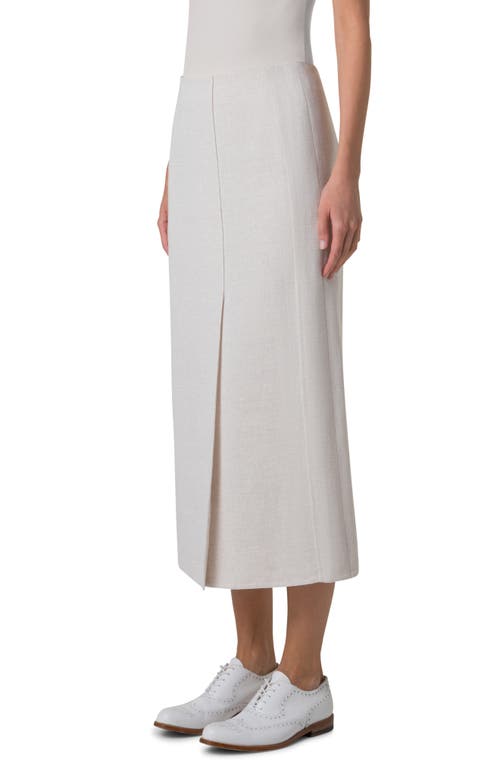 Akris Twisted Linen Double-face Midi Pencil Skirt In Greige