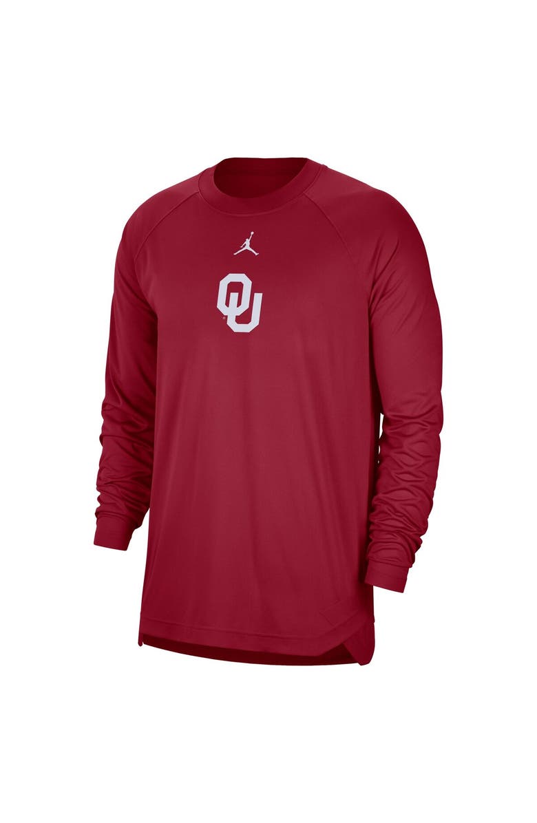 Jordan Brand Men's Jordan Brand Crimson Oklahoma Sooners Basketball Spotlight Performance Raglan T-Shirt, Alternate, color, 