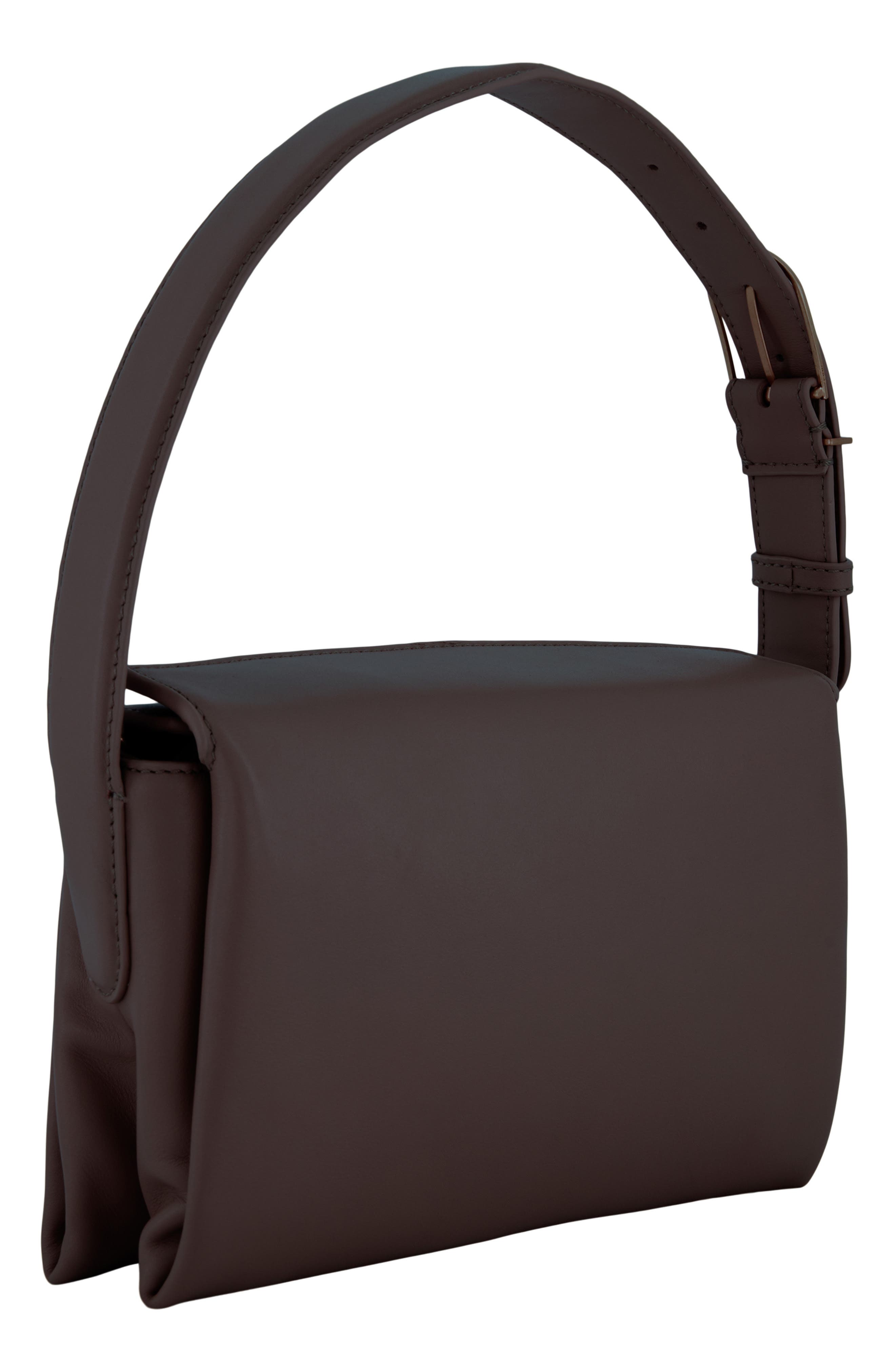 Sidney Boxy Nappa Leather Shoulder Bag, Alternate, color, CACAO