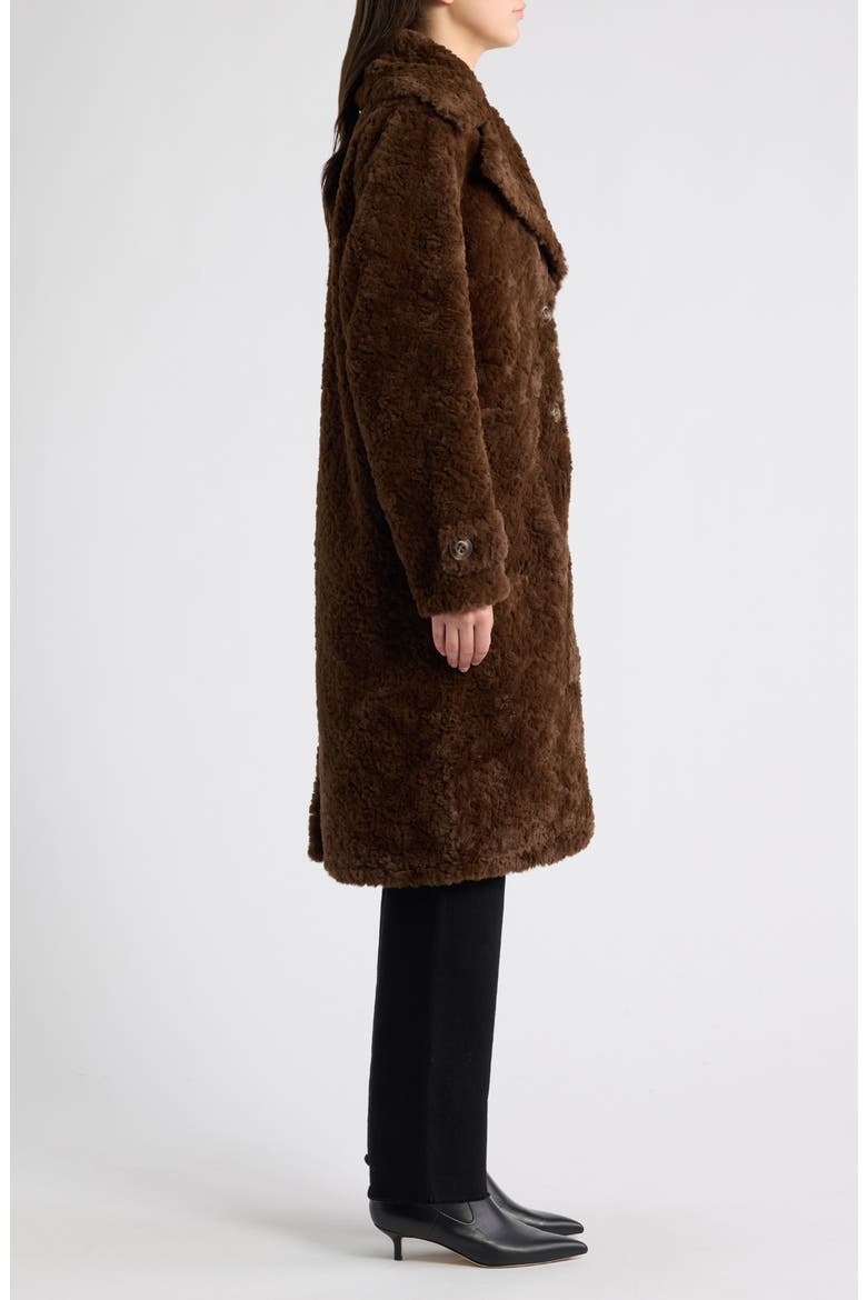 Longline Faux Fur Coat, Alternate, color, CHOCOLATE
