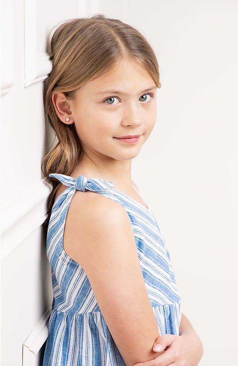 Hope & Henry Girls' Organic Eyelet Bow Shoulder Dress, Kids, Alternate, color, 