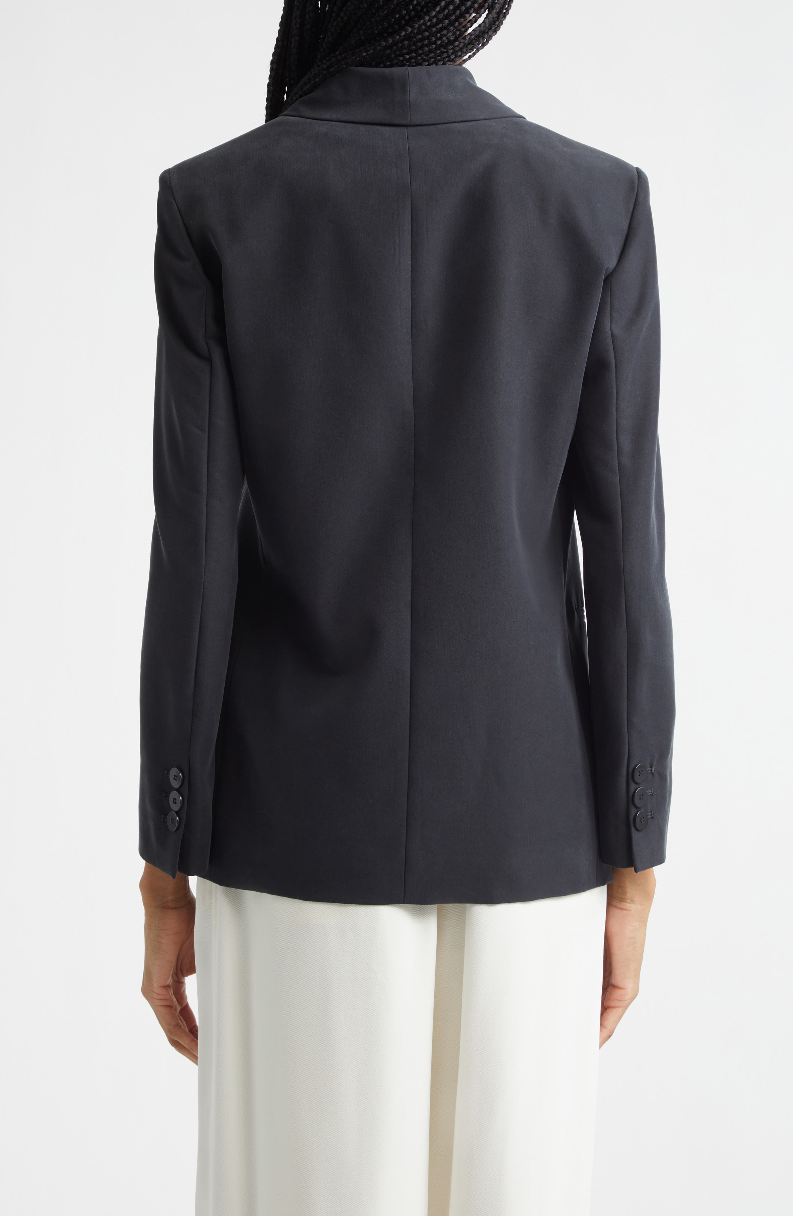 Relaxed Fit Double Breasted Cupro Blazer - image 2
