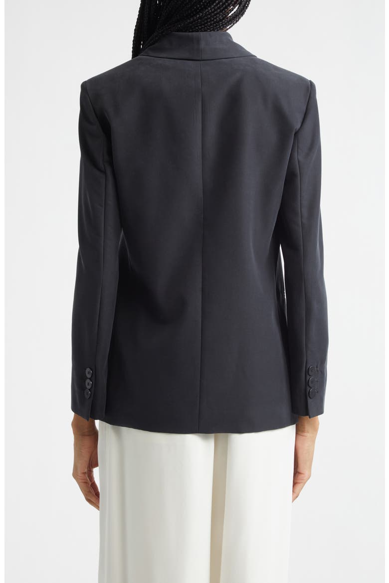 Relaxed Fit Double Breasted Cupro Blazer, Alternate, color, SOLID BLACK
