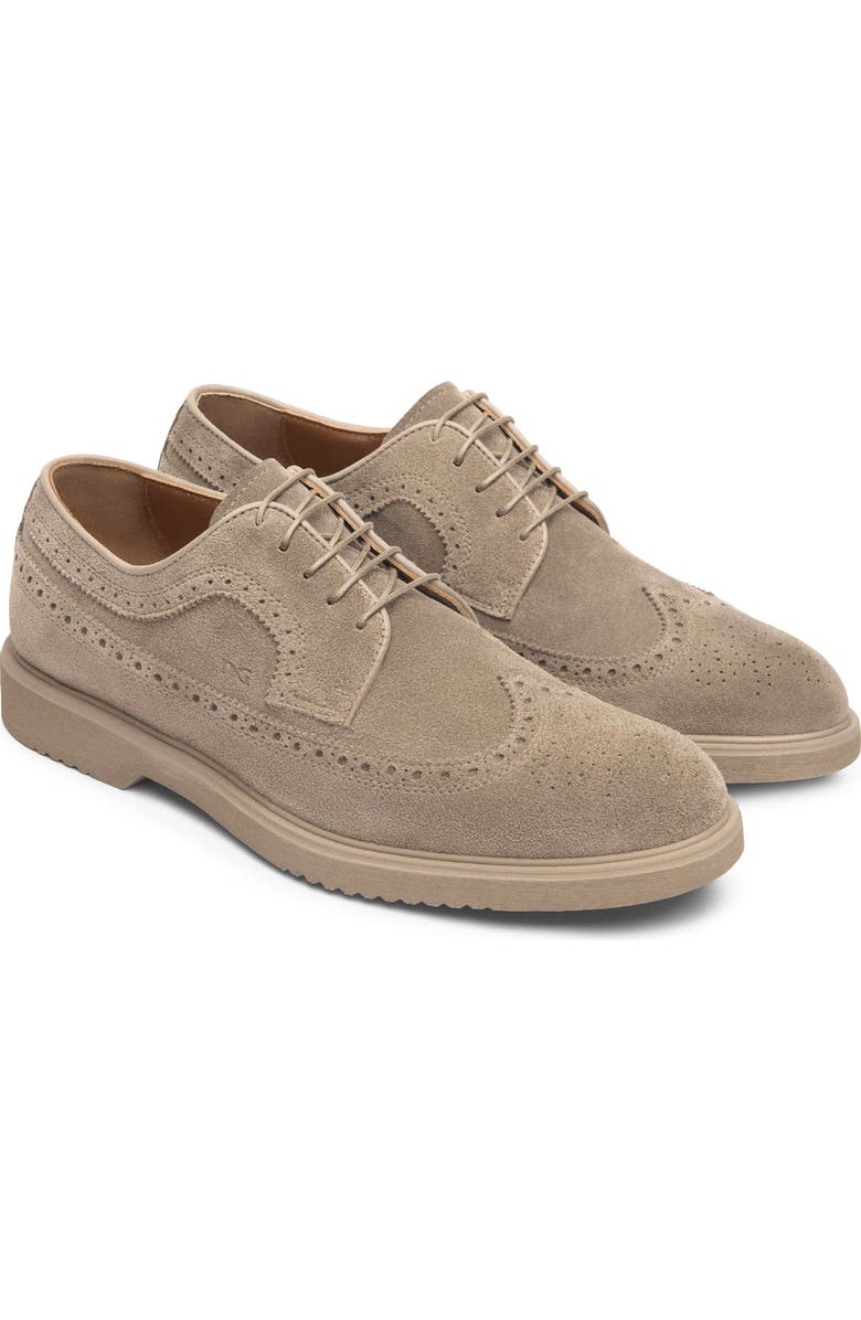 NeroGiardini Wingtip Derby, Main, color, Taupe