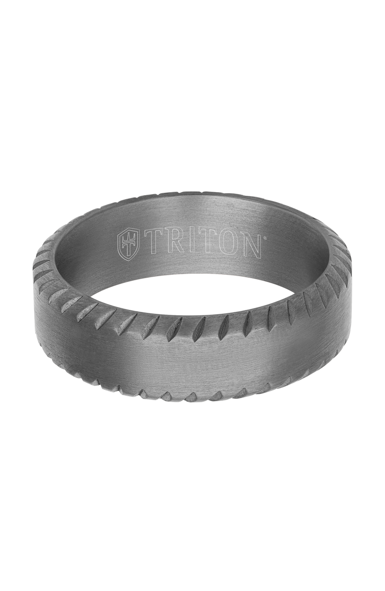 Triton 7MM Tantalum Ring with Milgrain Finish and Bevel Edge, Alternate, color, 