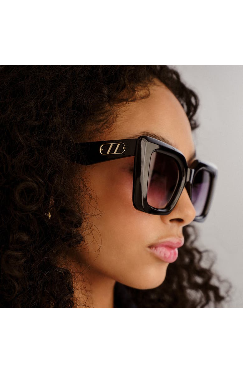 Le Specs Unimaginable 52mm Square Sunglasses, Alternate, color, Black/Smoke Grad