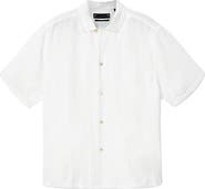 AllSaints Sepal Embroidered Linen Camp Shirt