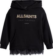 smALLSAINTS by ALLSAINTS Kids' Lace Trim Split Back Cotton Blend Hoodie