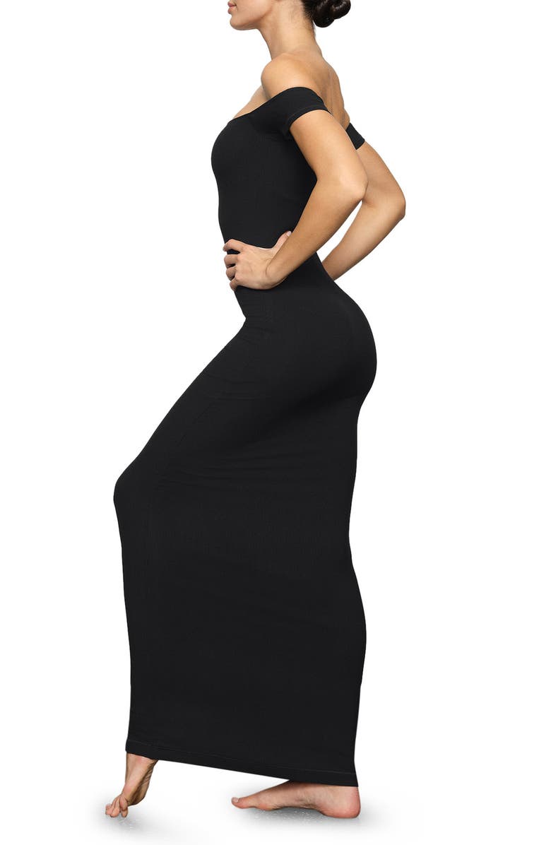 SKIMS Soft Lounge Off the Shoulder Dress, Alternate, color, 