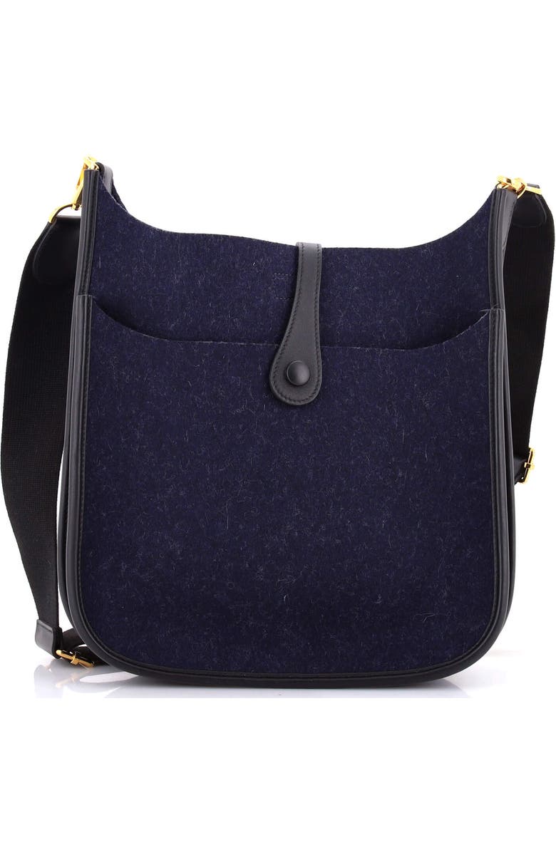 Pre-Owned Hermes Evelyne Bag Gen III Felt PM, Alternate, color, Bleu Nuit