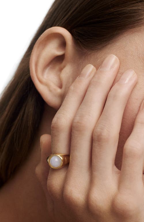 Pdpaola Agate Moon Ring In Blue Lace