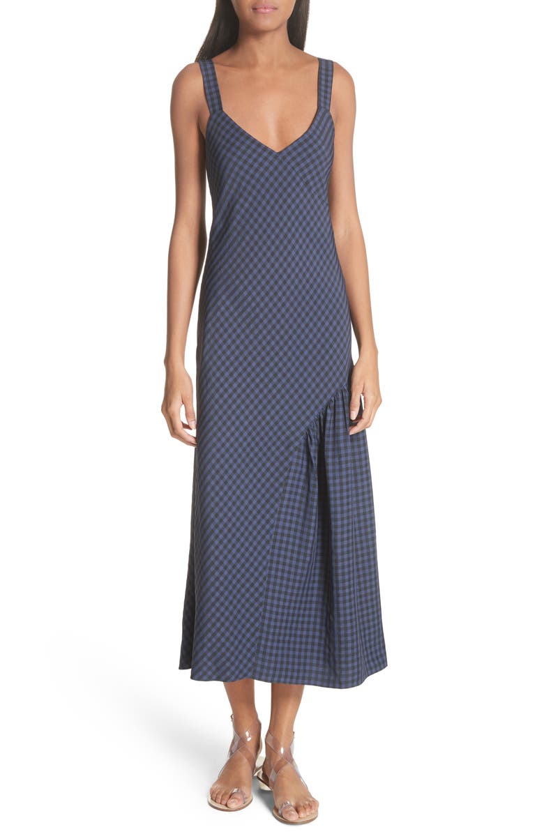 Tibi Gingham Slipdress, Main, color, 