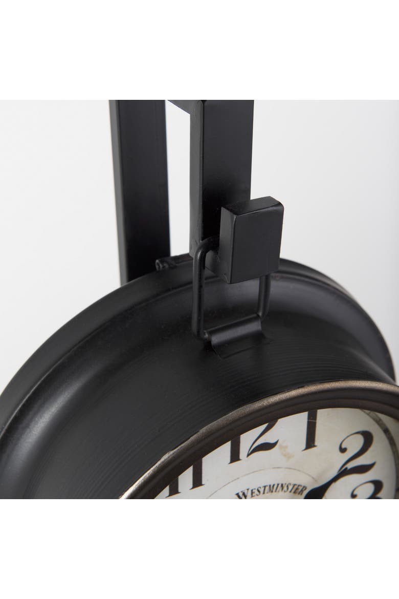 Taxz Metallic Metal Hanging Table Clock, Alternate, color, Brown