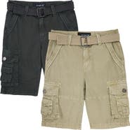 XRAY Kids' 2-Pack Belted Twill Cargo Shorts