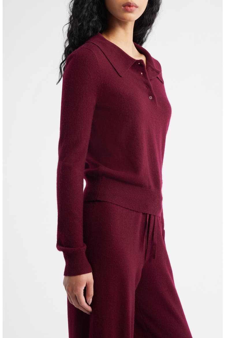 Tove Wool & Cashmere Polo Sweater, Alternate, color, MERLOT