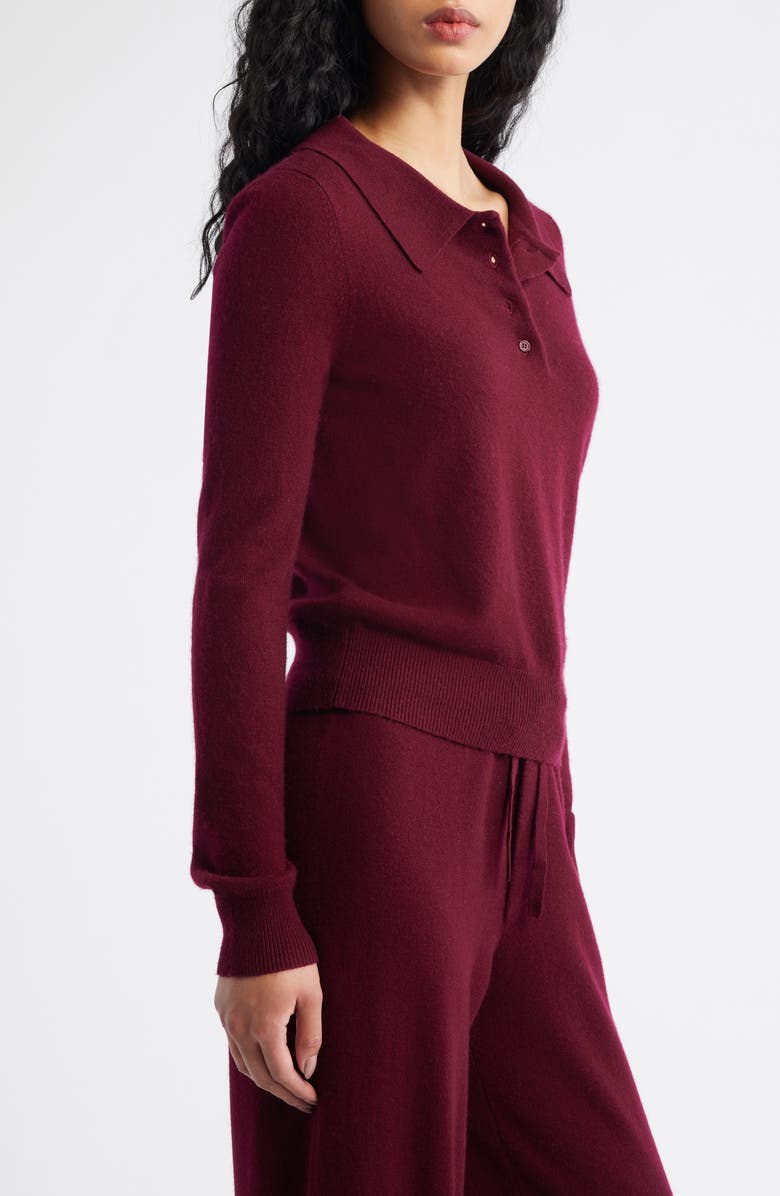 ARTLESS FOREVER Tove Wool 
Cashmere Polo Sweater, Alternate, color, Merlot