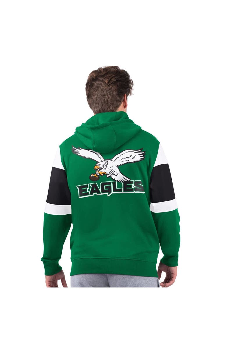 STARTER Men's Starter Kelly Green Philadelphia Eagles Extreme Vintage Logo Full-Zip Hoodie, Alternate, color, Kelly Green