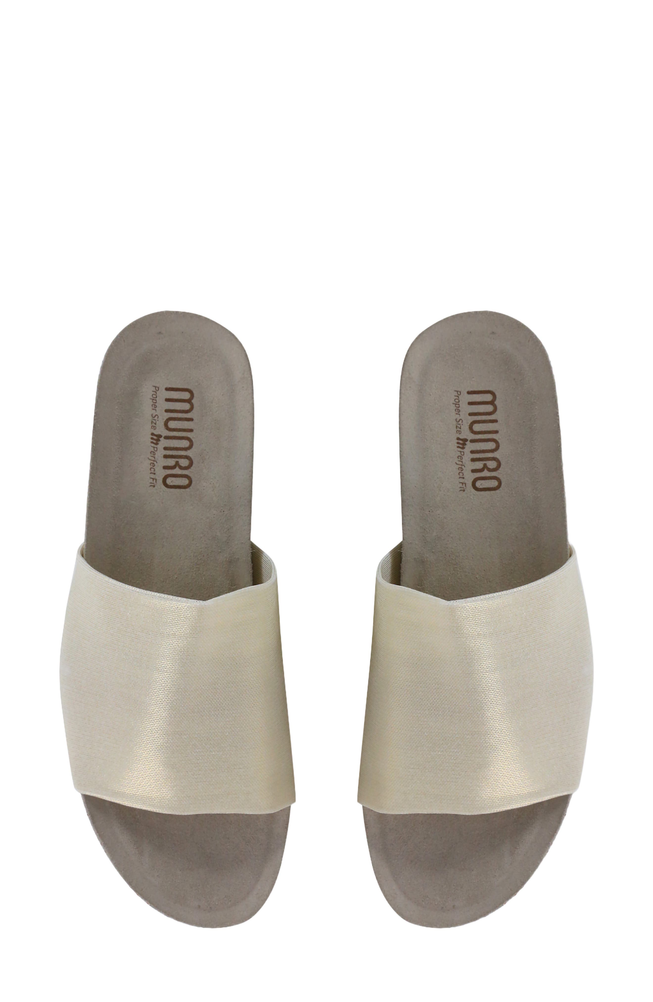 Casita Slide Sandal, Alternate, color, GOLD STRETCH