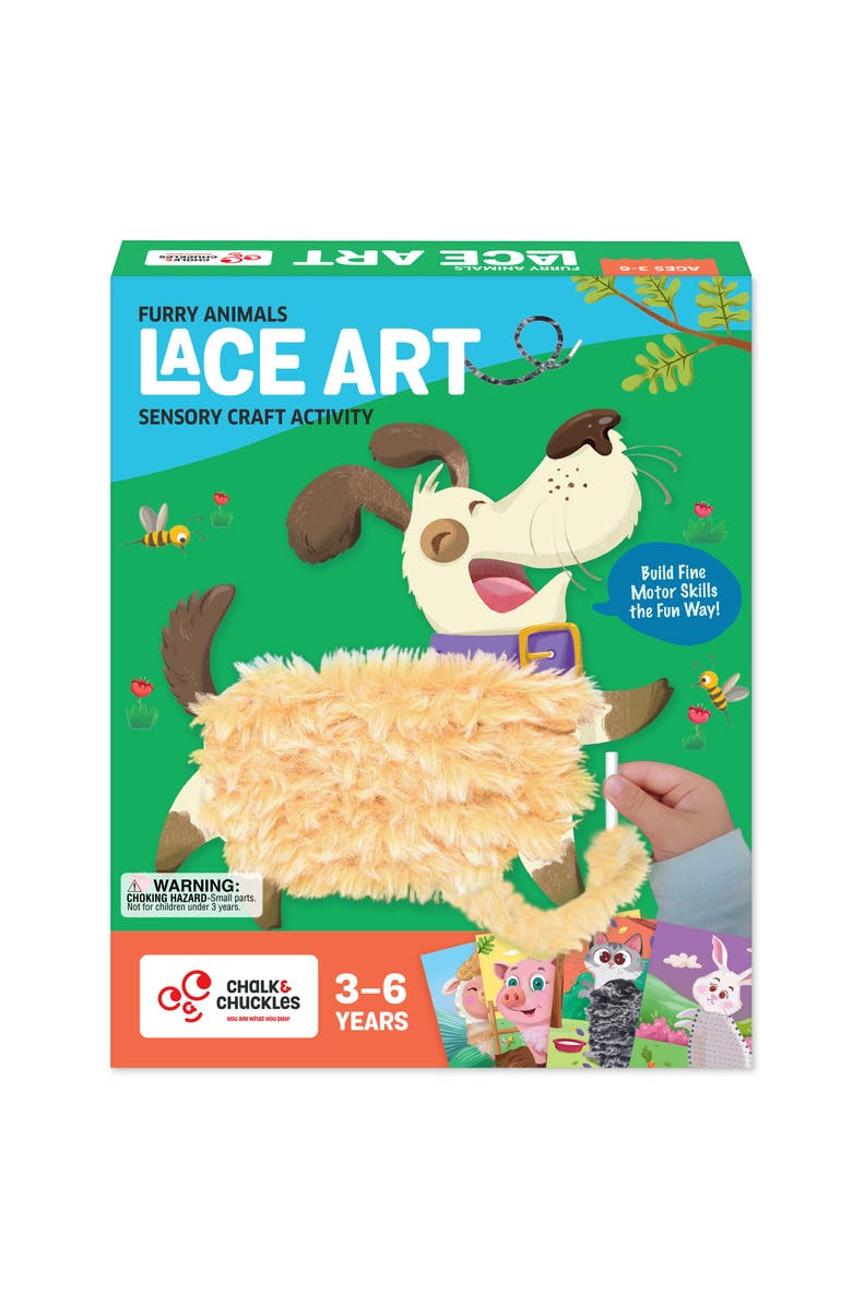 Chalk & Chuckles Lace Art Furry Animals Craft Activity, Main, color, NO COLOR