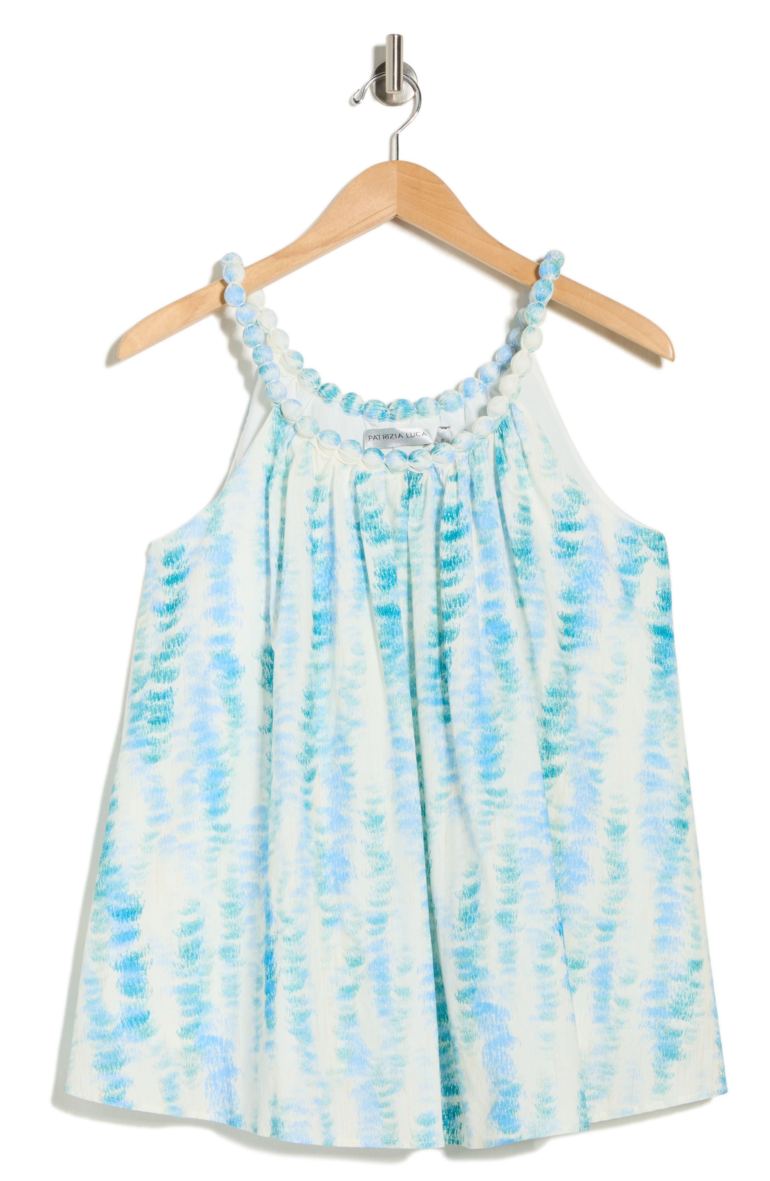 PATRIZIA LUCA Beaded Neckline Cotton Tank