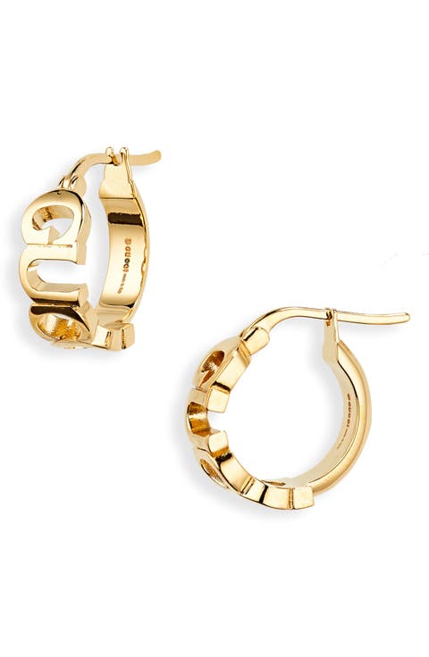 Logo Script Hoop Earrings