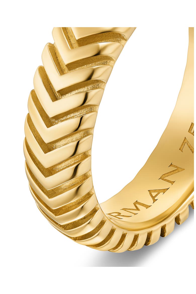Men's Chevron Band Ring in 18K Yellow Gold, 6mm, Alternate, color, GOLD