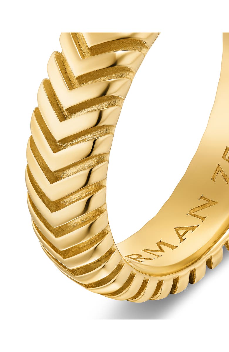 David Yurman Men's Chevron Band Ring in 18K Yellow Gold, 6mm, Alternate, color, Gold