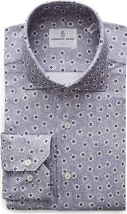 Emanuel Berg 4Flex Modern Fit Floral Knit Button-Up Shirt