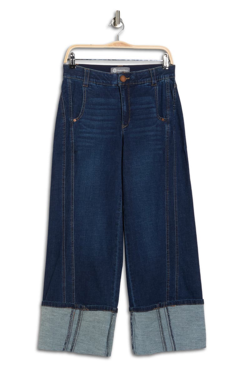 Cuffed Crop Wide Leg Jeans, Alternate, color, INDIGO