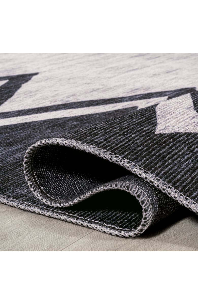 JONATHAN Y Siksak Modern Chevron Border Machine-Washable Area Rug, Alternate, color, Ivory/Navy