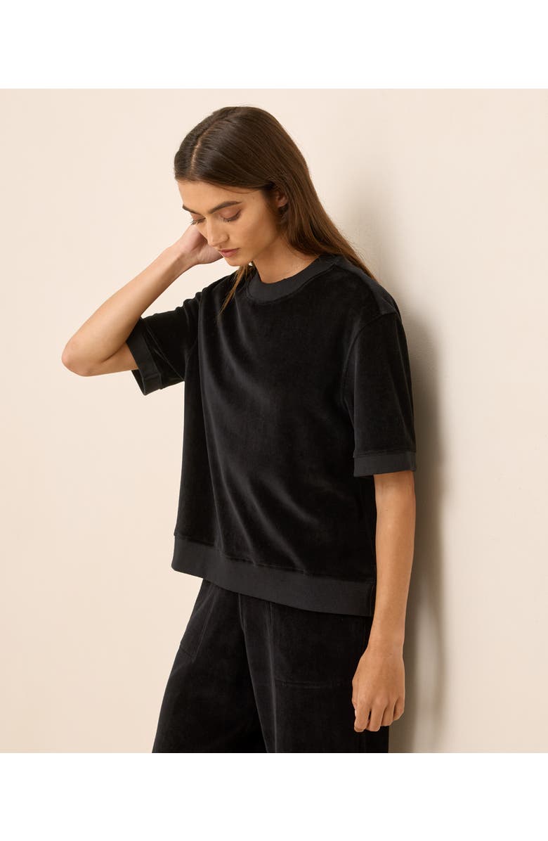 Pact Organic Cotton Pure Velour Sweatshirt Tee, Alternate, color, Black