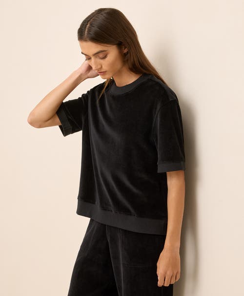 Pact Organic Cotton Pure Velour Sweatshirt Tee In Black