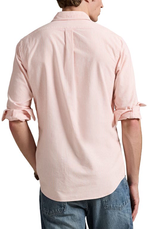 Polo Ralph Lauren Stripe Classic Fit Oxford Button-down Shirt In Pink
