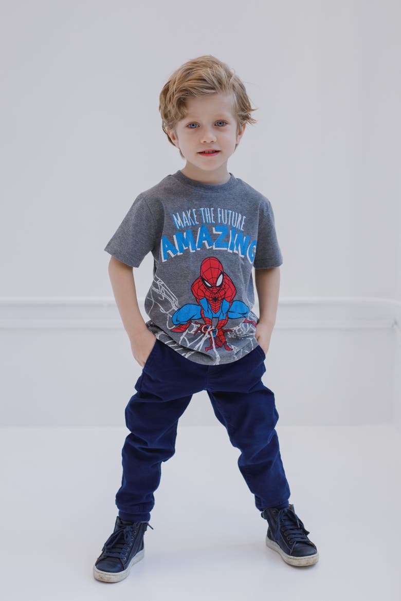Avengers 2-Piece T-Shirt Set, Alternate, color, Spider Man Grey Red