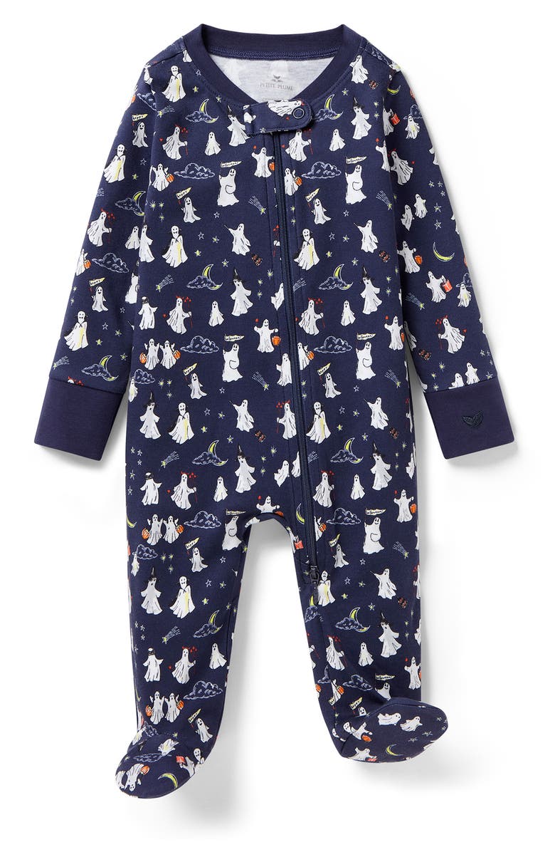 Petite Plume Pima Cotton Footie, Main, color, 